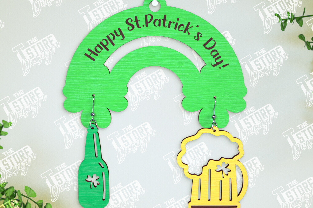 Intra απο ξύλο plywood 3mm-4mm πάχος – Σκουλαρίκια του Αγίου Πατρικίου | Τριφύλλι Δίασταση  5x5 cm INTRAFABR-114247795