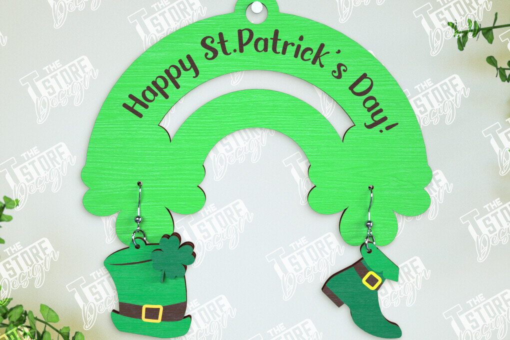 Intra απο ξύλο plywood 3mm-4mm πάχος – Σκουλαρίκια του Αγίου Πατρικίου | Τριφύλλι Δίασταση  5x5 cm INTRAFABR-114247799