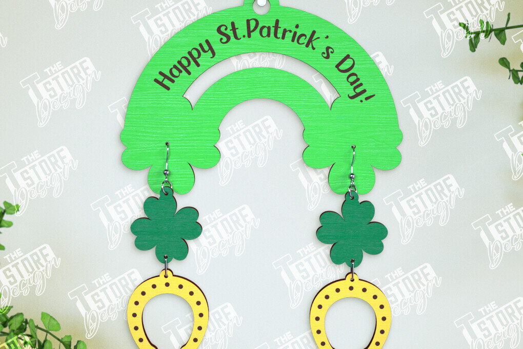 Intra απο ξύλο plywood 3mm-4mm πάχος – Σκουλαρίκια του Αγίου Πατρικίου | Τριφύλλι Δίασταση  5x5 cm INTRAFABR-114247803