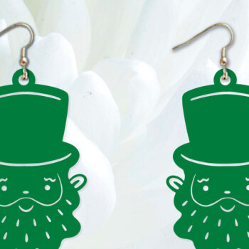 Intra απο ξύλο plywood 3mm-4mm πάχος – Σκουλαρίκια St Patrick's Day Δίασταση 5x5 cm INTRAFABR-90694218 - Image 1