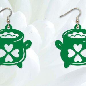 Intra απο ξύλο plywood 3mm-4mm πάχος – Σκουλαρίκια St Patrick's Day Δίασταση  5x5 cm INTRAFABR-90694262