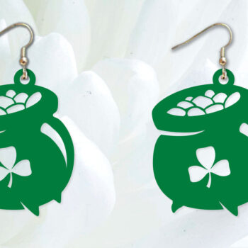 Intra απο ξύλο plywood 3mm-4mm πάχος – Σκουλαρίκια St Patrick's Day Δίασταση 5x5 cm INTRAFABR-90694388 - Image 1