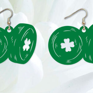 Intra απο ξύλο plywood 3mm-4mm πάχος – Σκουλαρίκια St Patrick's Day Δίασταση  5x5 cm INTRAFABR-90694533