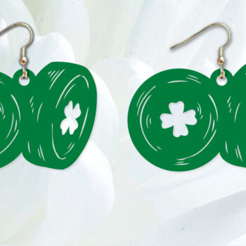 Intra απο ξύλο plywood 3mm-4mm πάχος – Σκουλαρίκια St Patrick's Day Δίασταση 5x5 cm INTRAFABR-90694533 - Image 1