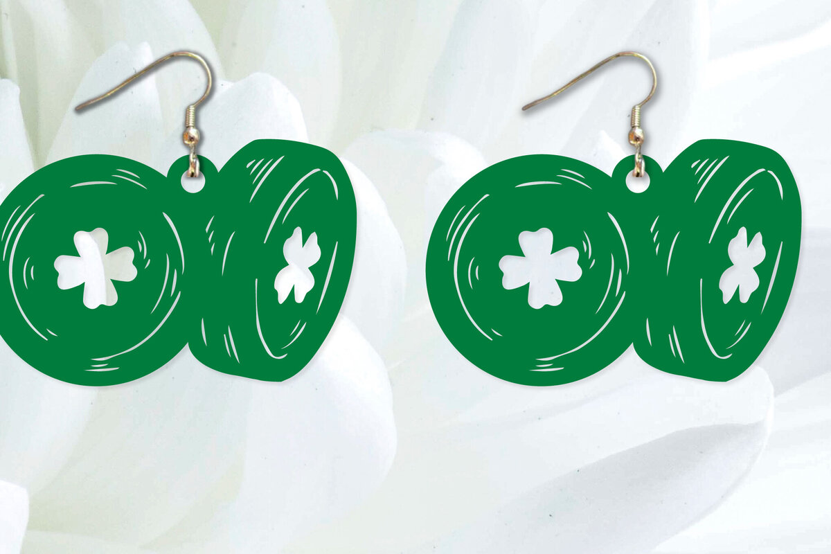 Intra απο ξύλο plywood 3mm-4mm πάχος – Σκουλαρίκια St Patrick's Day Δίασταση  5x5 cm INTRAFABR-90694533