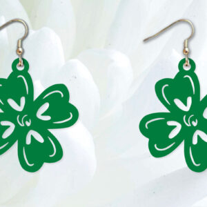 Intra απο ξύλο plywood 3mm-4mm πάχος – Σκουλαρίκια St Patrick's Day Δίασταση  5x5 cm INTRAFABR-90694560