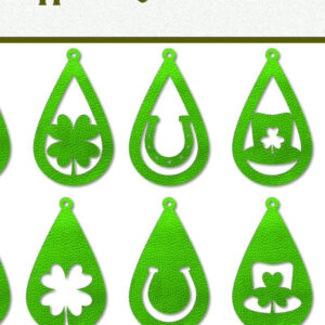 Intra απο ξύλο plywood 3mm-4mm πάχος – St Patrick's Day Earrings Δίασταση  5x5 cm INTRAFABR-62525319