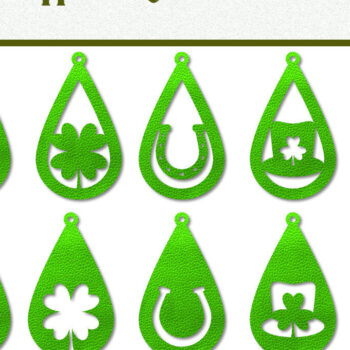 Intra απο ξύλο plywood 3mm-4mm πάχος – St Patrick's Day Earrings Δίασταση  5x5 cm INTRAFABR-62525319 - Image 1