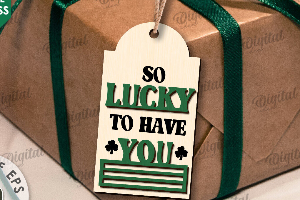 Intra απο ξύλο plywood 3mm-4mm πάχος – Κοπή λέιζερ με ετικέτα δώρου για την ημέρα του Αγίου Πατρικίου Δίασταση  20x20 cm INTRAFABR-112861776