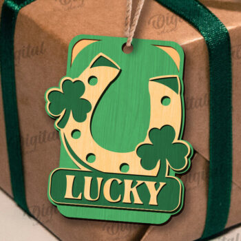 Intra απο ξύλο plywood 3mm-4mm πάχος – Κοπή λέιζερ με ετικέτα δώρου για την ημέρα του Αγίου Πατρικίου Δίασταση 20x20 cm INTRAFABR-112861830 - Image 1