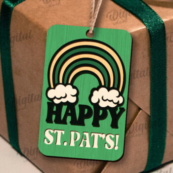 Intra απο ξύλο plywood 3mm-4mm πάχος – Κοπή λέιζερ με ετικέτα δώρου για την ημέρα του Αγίου Πατρικίου Δίασταση 20x20 cm INTRAFABR-112861978 - Image 1