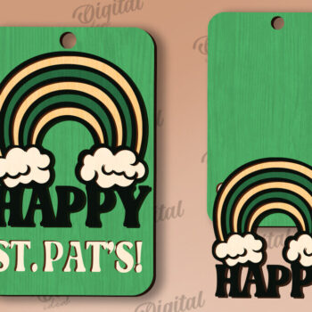 Intra απο ξύλο plywood 3mm-4mm πάχος – Κοπή λέιζερ με ετικέτα δώρου για την ημέρα του Αγίου Πατρικίου Δίασταση 20x20 cm INTRAFABR-112861978 - Image 3