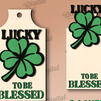 Intra απο ξύλο plywood 3mm-4mm πάχος – Κοπή λέιζερ με ετικέτα δώρου για την ημέρα του Αγίου Πατρικίου Δίασταση 20x20 cm INTRAFABR-112862088 - Image 3