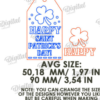 Intra απο ξύλο plywood 3mm-4mm πάχος – Κοπή λέιζερ με ετικέτα δώρου για την ημέρα του Αγίου Πατρικίου Δίασταση 20x20 cm INTRAFABR-112862144 - Image 2