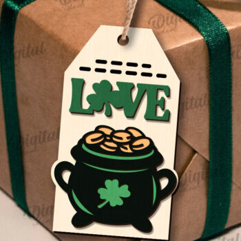 Intra απο ξύλο plywood 3mm-4mm πάχος – Κοπή λέιζερ με ετικέτα δώρου για την ημέρα του Αγίου Πατρικίου Δίασταση 20x20 cm INTRAFABR-112862266 - Image 1