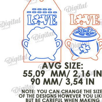 Intra απο ξύλο plywood 3mm-4mm πάχος – Κοπή λέιζερ με ετικέτα δώρου για την ημέρα του Αγίου Πατρικίου Δίασταση 20x20 cm INTRAFABR-112862266 - Image 2
