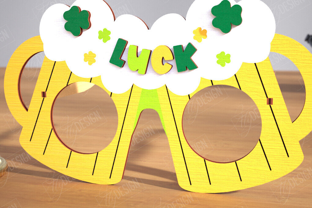 Intra απο ξύλο plywood 3mm-4mm πάχος – Γυαλιά St. Patrick's Day | Αξεσουάρ Δίασταση  20x20 cm INTRAFABR-115441223