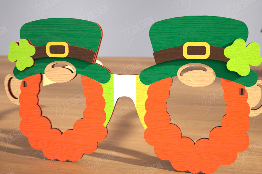 Intra απο ξύλο plywood 3mm-4mm πάχος – Γυαλιά St. Patrick's Day | Αξεσουάρ Δίασταση  20x20 cm INTRAFABR-115440653