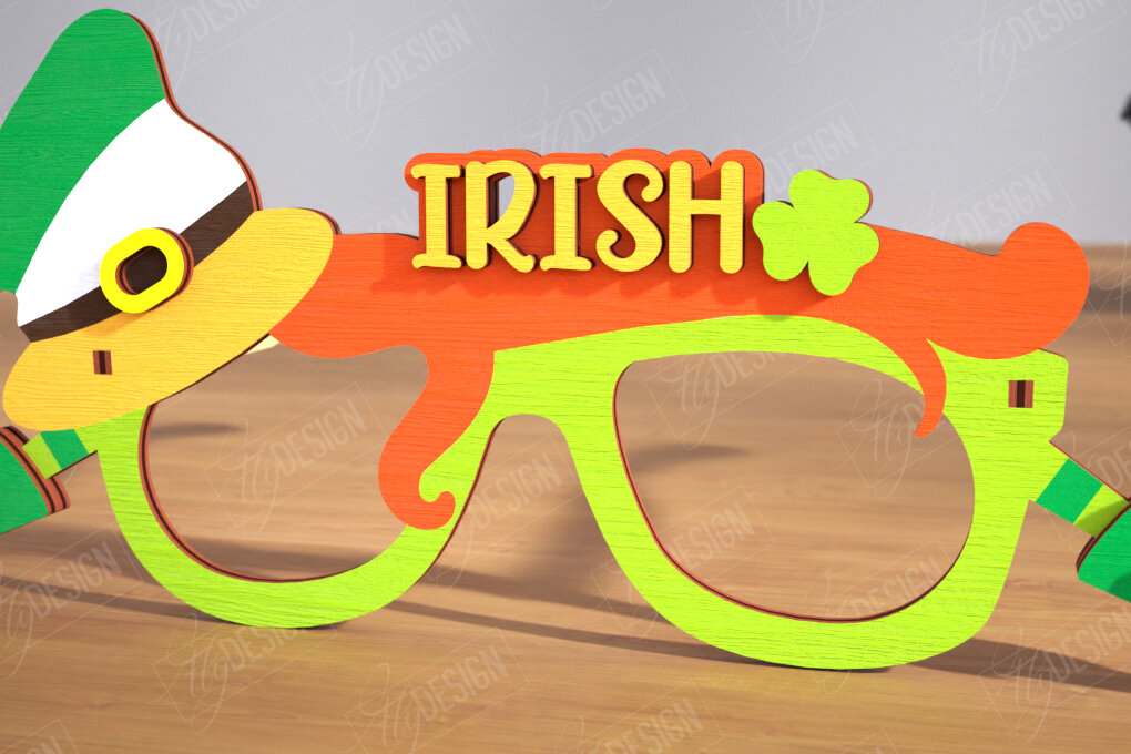 Intra απο ξύλο plywood 3mm-4mm πάχος – Γυαλιά St. Patrick's Day | Αξεσουάρ Δίασταση  20x20 cm INTRAFABR-115440669