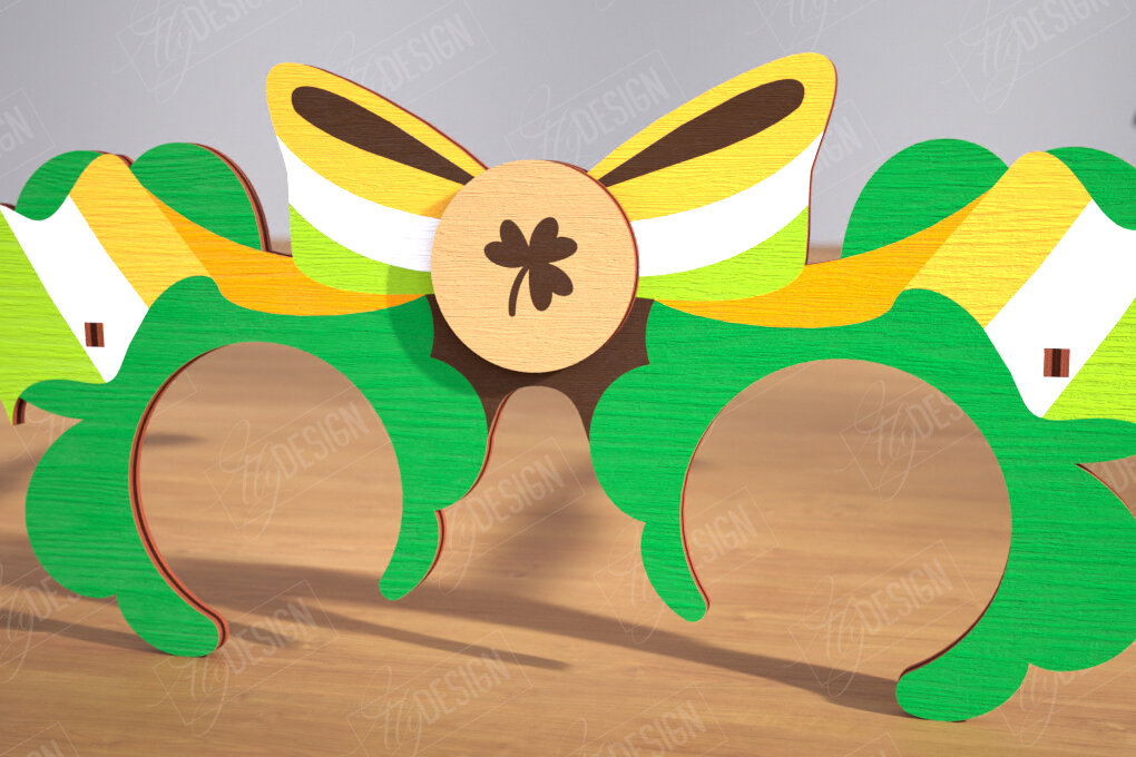 Intra απο ξύλο plywood 3mm-4mm πάχος – Γυαλιά St. Patrick's Day | Αξεσουάρ Δίασταση  20x20 cm INTRAFABR-115440769