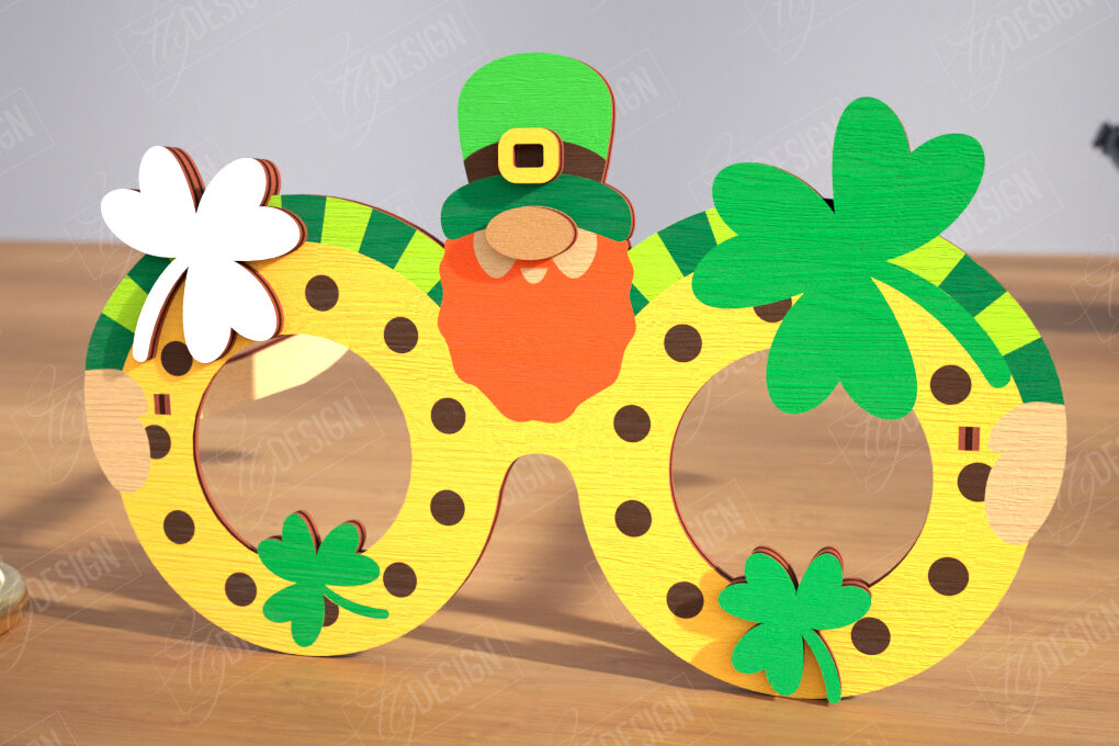 Intra απο ξύλο plywood 3mm-4mm πάχος – Γυαλιά St. Patrick's Day | Αξεσουάρ Δίασταση  20x20 cm INTRAFABR-115440802