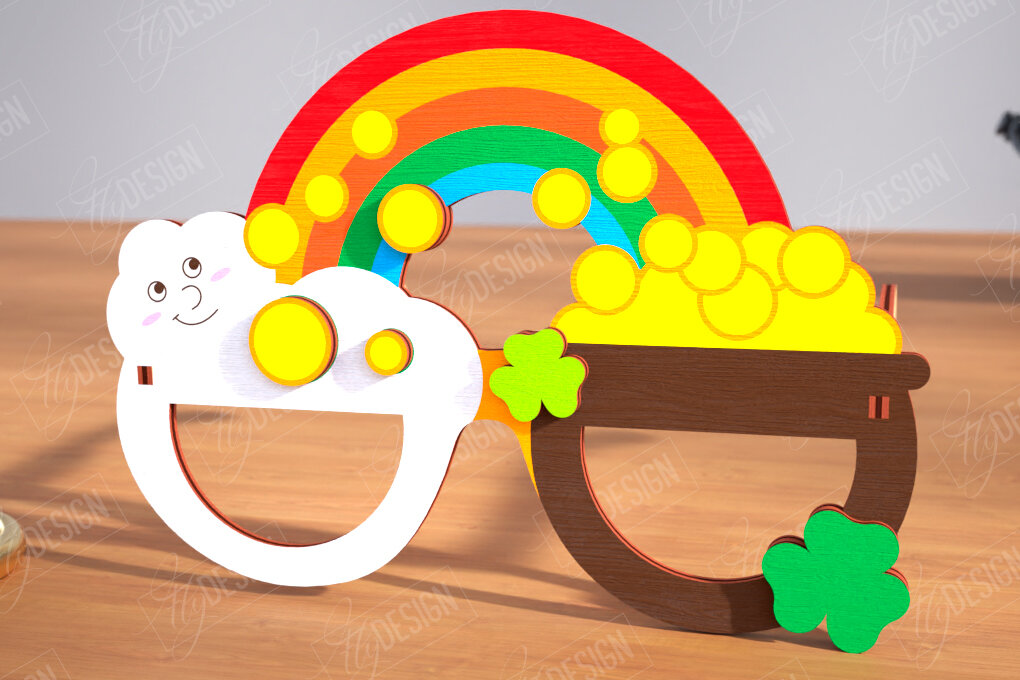 Intra απο ξύλο plywood 3mm-4mm πάχος – Γυαλιά St. Patrick's Day | Αξεσουάρ Δίασταση  20x20 cm INTRAFABR-115440823