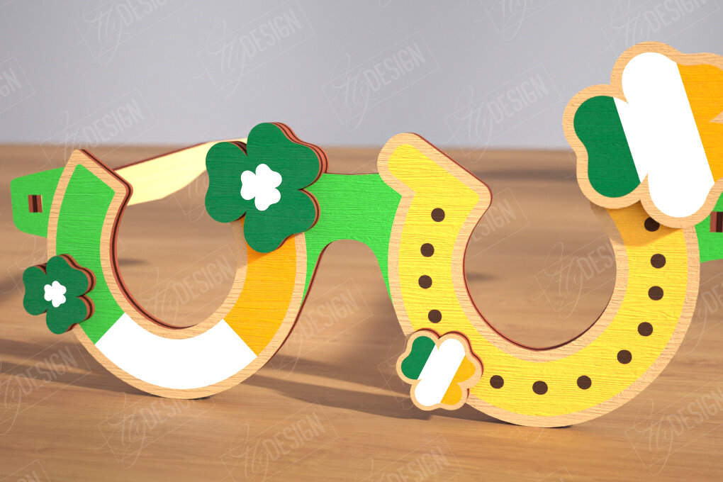 Intra απο ξύλο plywood 3mm-4mm πάχος – Γυαλιά St. Patrick's Day | Αξεσουάρ Δίασταση  20x20 cm INTRAFABR-115440637