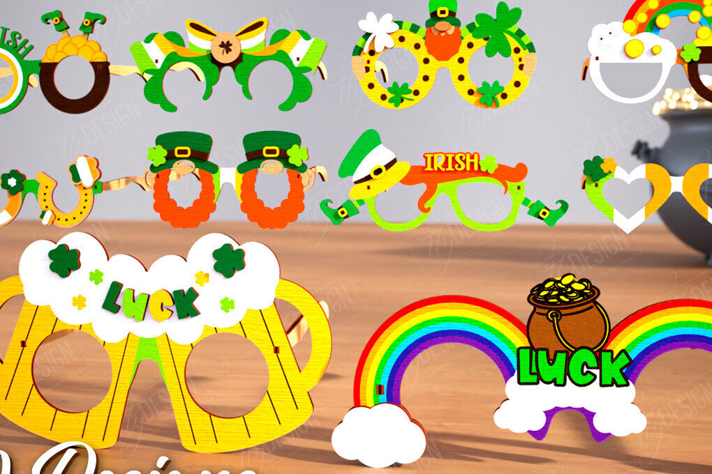 Intra απο ξύλο plywood 3mm-4mm πάχος – Πακέτο γυαλιών του Αγίου Πατρικίου | CNC Δίασταση  20x20 cm INTRAFABR-115441537