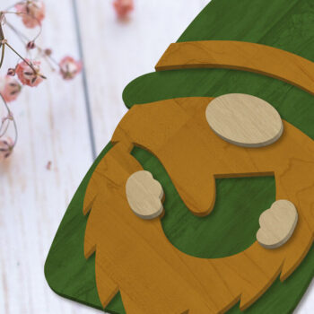 Intra απο ξύλο plywood 3mm-4mm πάχος – St. Patricks Day Gnome, κομμένο πρότυπο Δίασταση  20x20 cm INTRAFABR-90921474 - Image 3