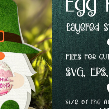 Intra απο ξύλο plywood 3mm-4mm πάχος – St. Patrick's Day Gnome - Αυγοθήκη Δίασταση  20x20 cm INTRAFABR-8816874 - Image 1