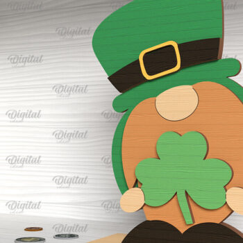 Intra απο ξύλο plywood 3mm-4mm πάχος – Πακέτο κοπής με λέιζερ Gnome του Αγίου Πατρικίου Δίασταση 20x20 cm INTRAFABR-88840550 - Image 3