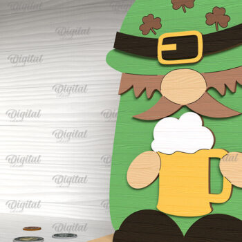 Intra απο ξύλο plywood 3mm-4mm πάχος – Πακέτο κοπής με λέιζερ Gnome του Αγίου Πατρικίου Δίασταση 20x20 cm INTRAFABR-88840550 - Image 4