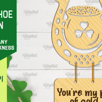 Intra απο ξύλο plywood 3mm-4mm πάχος – Πέταλο κοπής με λέιζερ του Αγίου Πατρικίου Δίασταση 20x20 cm INTRAFABR-89283626 - Image 1