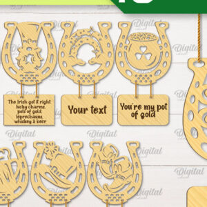 Intra απο ξύλο plywood 3mm-4mm πάχος – Πακέτο Horseshoe Day St. Patrick Δίασταση  20x20 cm INTRAFABR-89268917