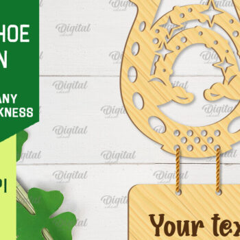 Intra απο ξύλο plywood 3mm-4mm πάχος – Πακέτο Horseshoe Day St. Patrick Δίασταση  20x20 cm INTRAFABR-89268917 - Image 5