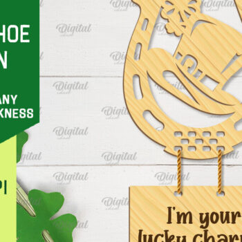 Intra απο ξύλο plywood 3mm-4mm πάχος – Πακέτο Horseshoe Day St. Patrick Δίασταση  20x20 cm INTRAFABR-89268917 - Image 6