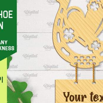 Intra απο ξύλο plywood 3mm-4mm πάχος – Πακέτο Horseshoe Day St. Patrick Δίασταση  20x20 cm INTRAFABR-89268917 - Image 7