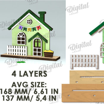 Intra απο ξύλο plywood 3mm-4mm πάχος – Κοπή λέιζερ του St. Patrick's Day House Δίασταση  20x20 cm INTRAFABR-116333358 - Image 2