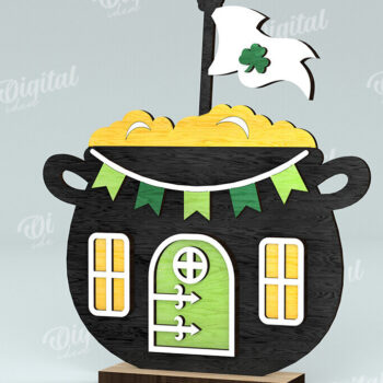 Intra απο ξύλο plywood 3mm-4mm πάχος – Πακέτο LaserCut Houses St. Patrick's Day Δίασταση  20x20 cm INTRAFABR-116360490 - Image 7