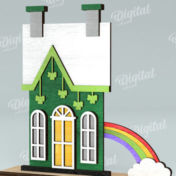 Intra απο ξύλο plywood 3mm-4mm πάχος – Πακέτο LaserCut Houses St. Patrick's Day Δίασταση  20x20 cm INTRAFABR-116360490 - Image 9