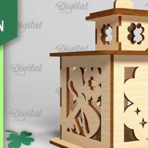 Intra απο ξύλο plywood 3mm-4mm πάχος – Φανάρι του Αγίου Πατρικίου. 3D Laser Δίασταση  20x20 cm INTRAFABR-88073824