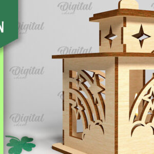 Intra απο ξύλο plywood 3mm-4mm πάχος – Φανάρι του Αγίου Πατρικίου. 3D Laser Δίασταση  20x20 cm INTRAFABR-88073866