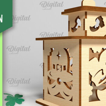 Intra απο ξύλο plywood 3mm-4mm πάχος – Φανάρι του Αγίου Πατρικίου. 3D Laser Δίασταση  20x20 cm INTRAFABR-88073933 - Image 1