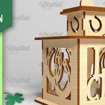 Intra απο ξύλο plywood 3mm-4mm πάχος – Φανάρι του Αγίου Πατρικίου. 3D Laser Δίασταση  20x20 cm INTRAFABR-88074077 - Image 1