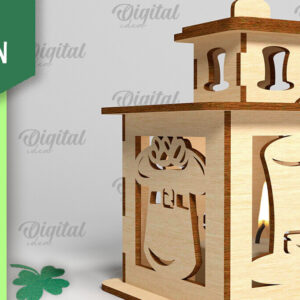 Intra απο ξύλο plywood 3mm-4mm πάχος – Φανάρι του Αγίου Πατρικίου. 3D Laser Δίασταση  20x20 cm INTRAFABR-88074115