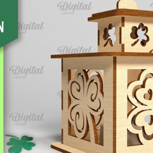 Intra απο ξύλο plywood 3mm-4mm πάχος – Φανάρι του Αγίου Πατρικίου. 3D Laser Δίασταση  20x20 cm INTRAFABR-88074237