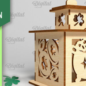 Intra απο ξύλο plywood 3mm-4mm πάχος – Φανάρι του Αγίου Πατρικίου. 3D Laser Δίασταση  20x20 cm INTRAFABR-88074315