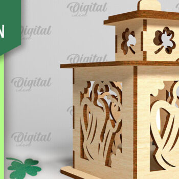 Intra απο ξύλο plywood 3mm-4mm πάχος – Φανάρι του Αγίου Πατρικίου. 3D Laser Δίασταση  20x20 cm INTRAFABR-88073488 - Image 1