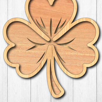 Intra απο ξύλο plywood 3mm-4mm πάχος – Τριφύλλι κοπής με λέιζερ του Αγίου Πατρικίου Δίασταση  20x20 cm INTRAFABR-118146009 - Image 3