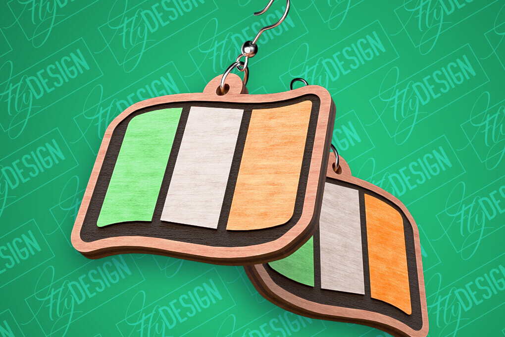 Intra απο ξύλο plywood 3mm-4mm πάχος – Σκουλαρίκια λέιζερ St. Patricks Day | CNC Δίασταση  5x5 cm INTRAFABR-82461217